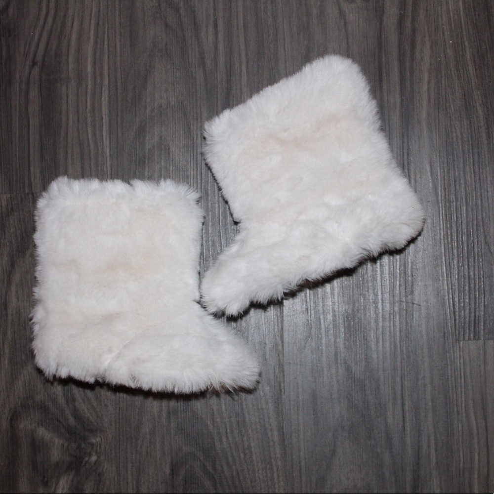 White Faux Fur Boots